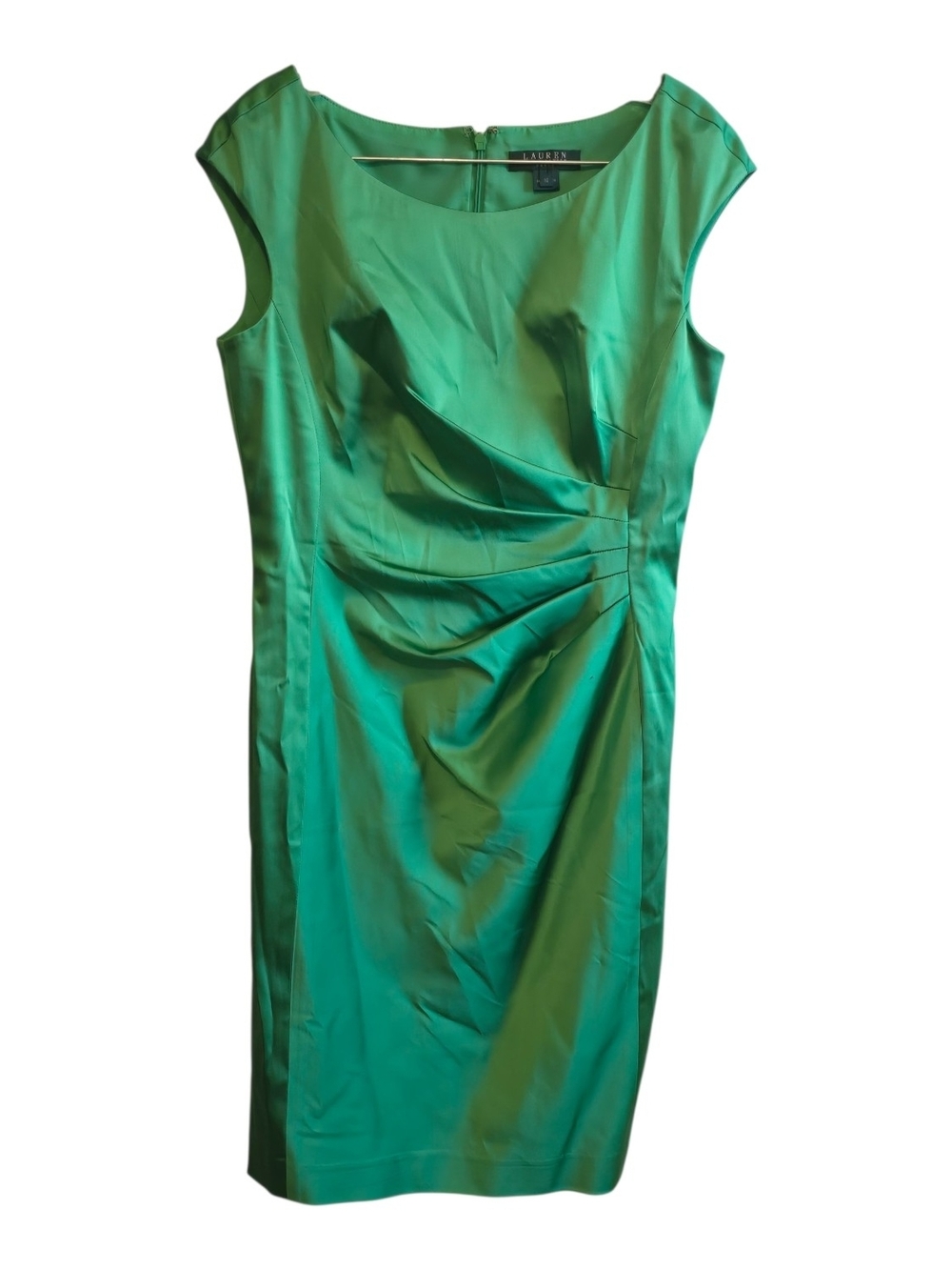 Lauren Ralph Lauren Emerald Green Ruched Sheath Dress